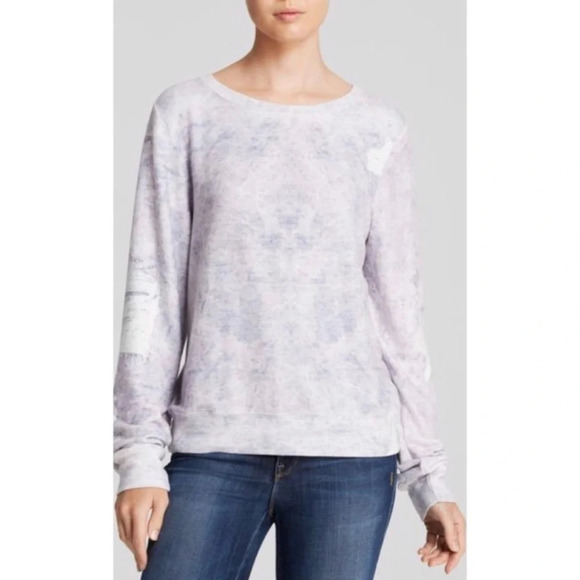 WILDFOX Crewneck Long Sleeve Print Sweater Size Small - Picture 1 of 12